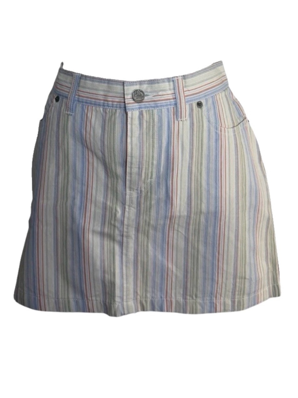 Vintage Y2K Roxy Striped Cotton Mini Skirt  Size 3 Low Rise Surf Preppy
